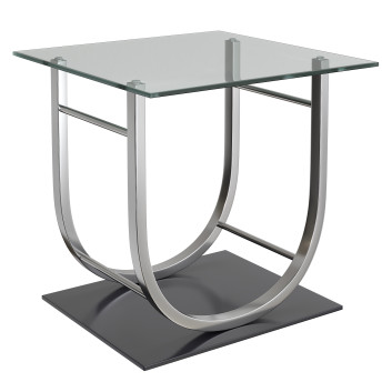 Журнальный столик Coaster U Shaped Glass Top End in Chrome
