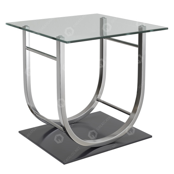 Table basse Coaster U Shaped Glass Top End in Chrome modèle 3D
