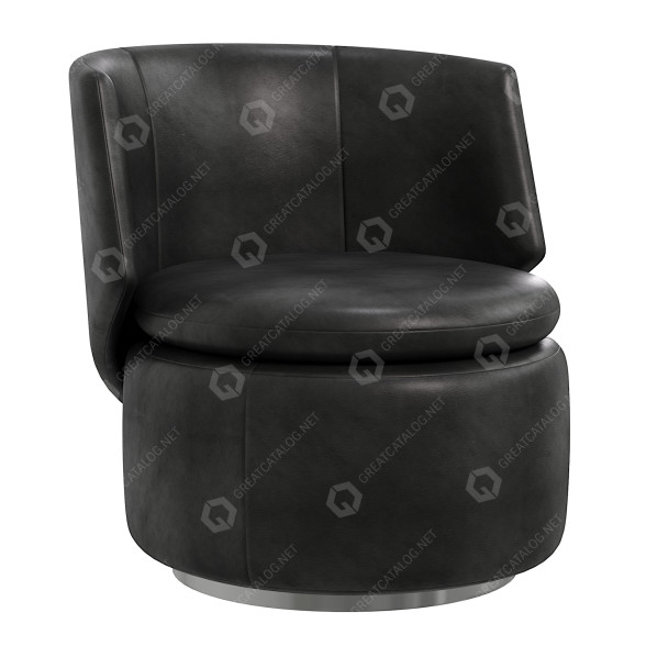 Крісло West Elm Crescent Leather Swivel 3D модель