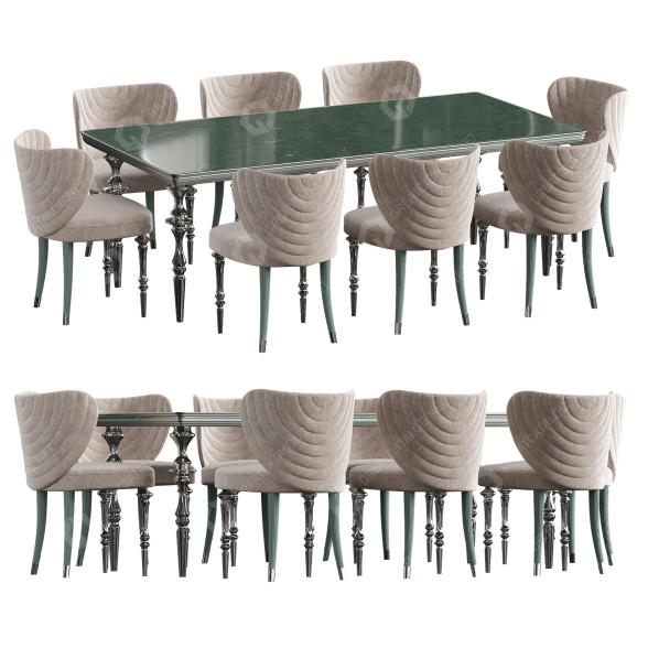 Стіл та стільці Elve Luxury Arven Dinning Room Set 3D модель