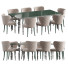 Стіл та стільці Elve Luxury Arven Dinning Room Set - Moonlight