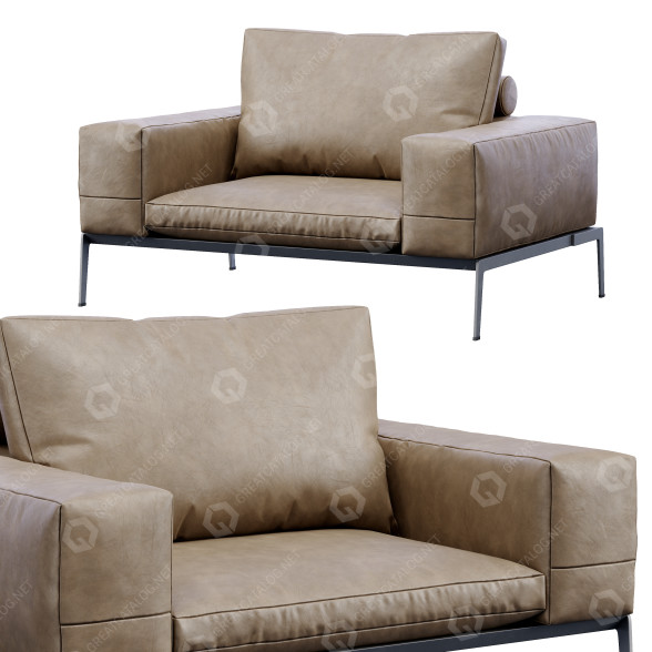 Armchair Flexform Lifesteel 3D model