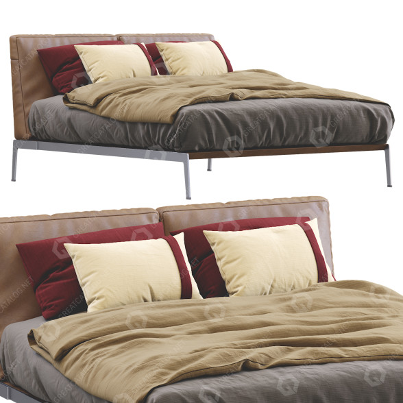 Кровать Flexform Lifesteel Beige 3D модель