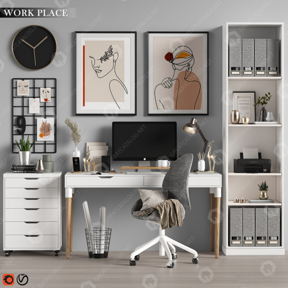 Espacio de trabajo Work Place 14 Modelo 3D