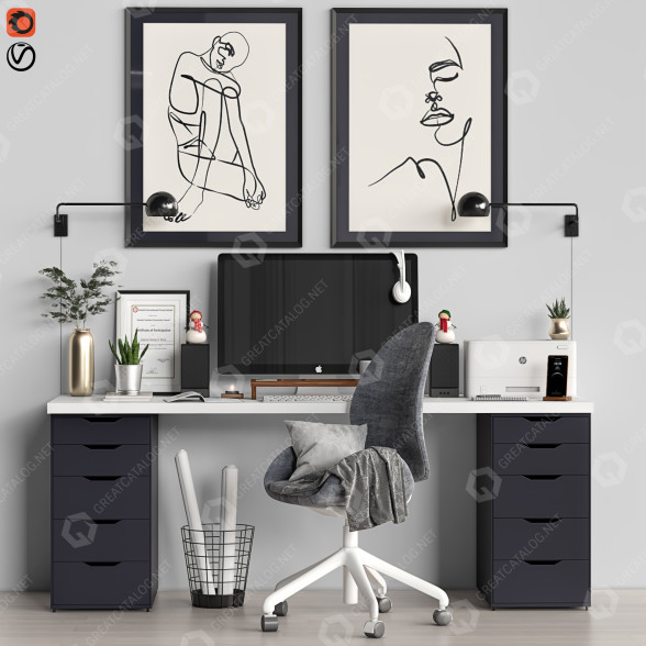 Espace de travail Work Place16 modèle 3D