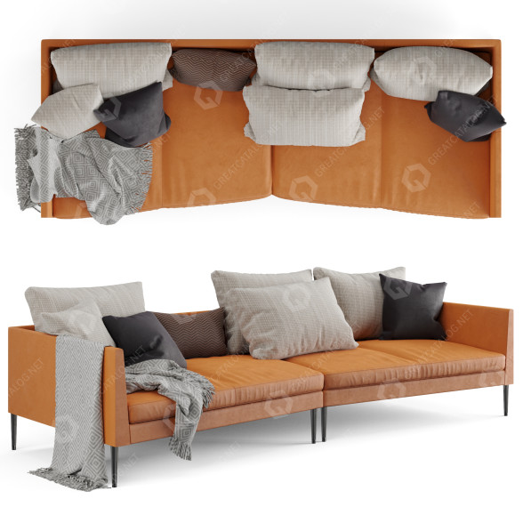 Sofa COR Sitzmöbel Pilotis Leather 3D-Modell