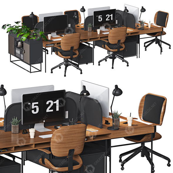 Espacio de trabajo Office Furniture 02 Modelo 3D