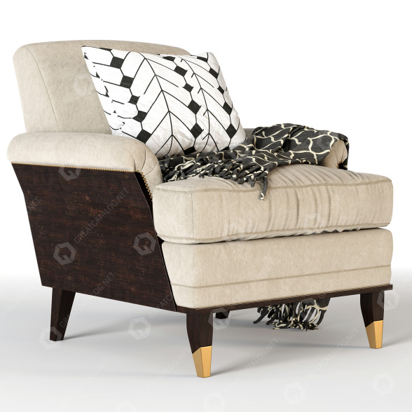 Fauteuil Caracole Aubriot Salon modèle 3D