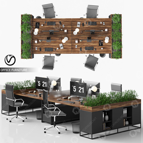 Espacio de trabajo Office Furniture 03 Modelo 3D