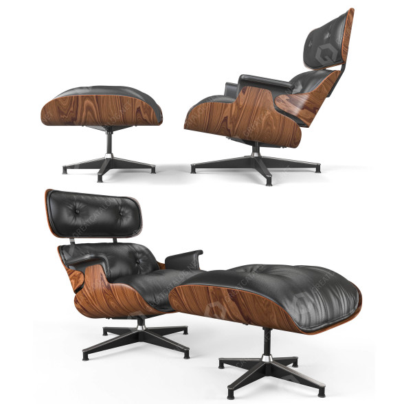 Крісло та пуф Herman Miller Eames 3D модель