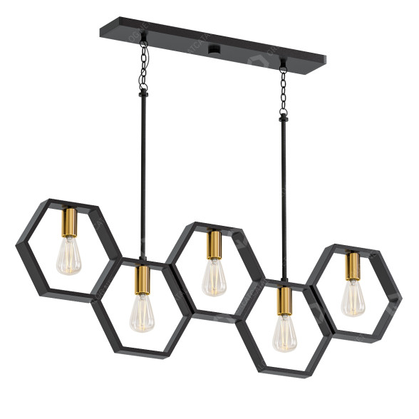 Pendant Lamp Shades of Light Modern Hexagon Linear 3D model