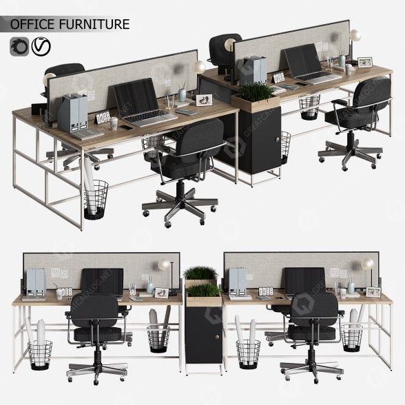 Espacio de trabajo Office Furniture 05 Modelo 3D