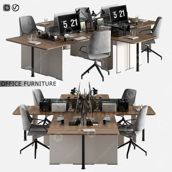 Espace de travail Office Furniture 07 modèle 3D