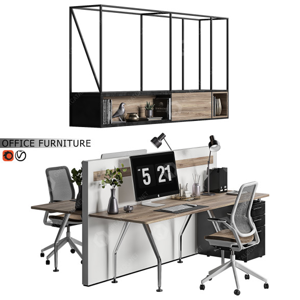 Espace de travail Office Furniture 11 modèle 3D