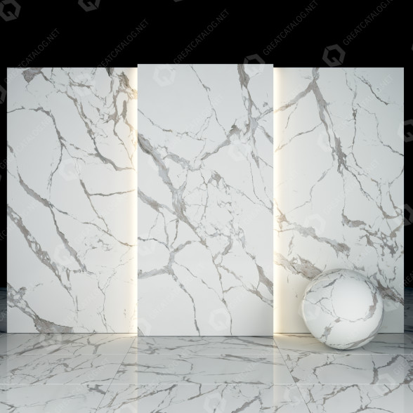 Tile White Calacatta Marble 01 3D model