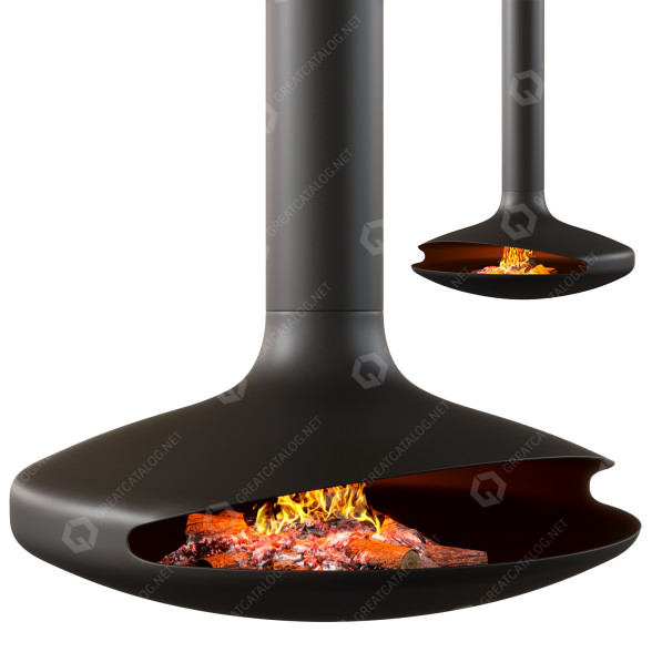 Holzkamin European Home Suspended Rotating Gyrofocus Black 3D-Modell