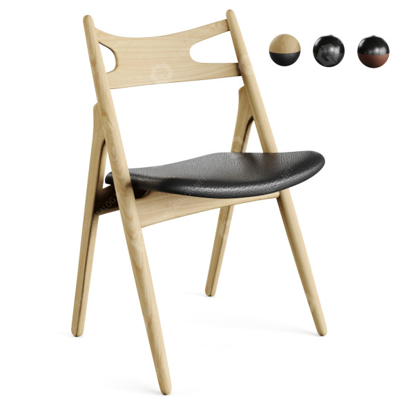 Stuhl Carl Hansen & Søn CH29p Sawbuck 3D-Modell
