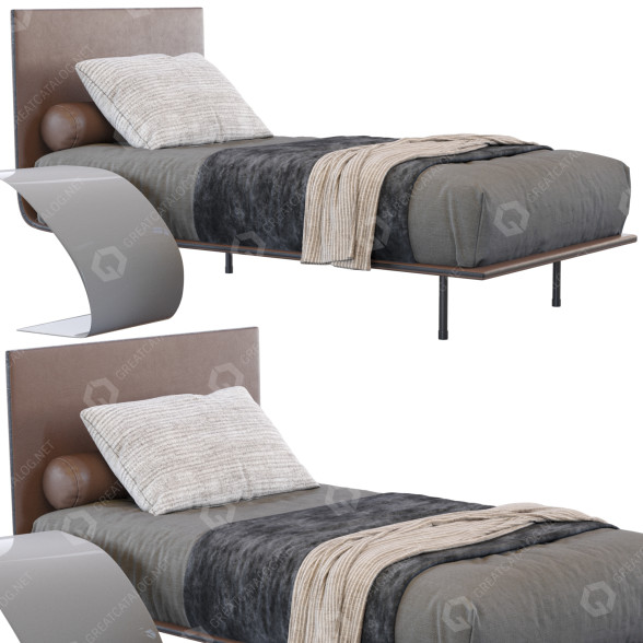 Ліжко Bonaldo Thin Single Brown 3D модель