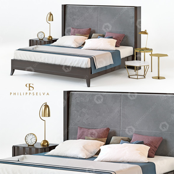 Bett und Dekoration Selva Downtown Philipp 3D-Modell