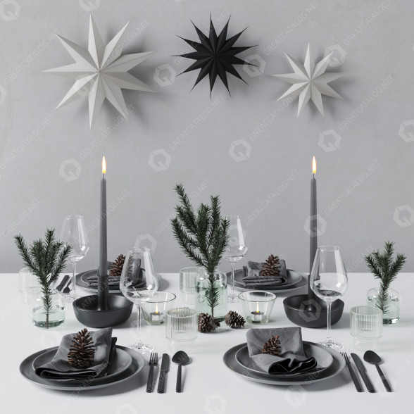 Mesa Servida Christmas Modelo 3D