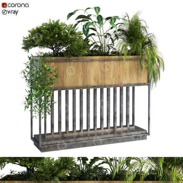Maceta Planta en caja conjunto 069 Modelo 3D