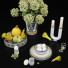 Podany stół Ethno Set and Green Hydrangea - vasy3359