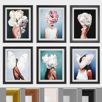 Картини  Art Frams 126 Flower Head Woman 3D модель