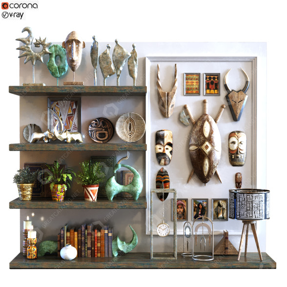 Decoración Set 100 Africa Art Style Modelo 3D