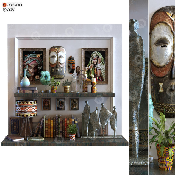 Декор Set 098 Africa Art Style 3D модель