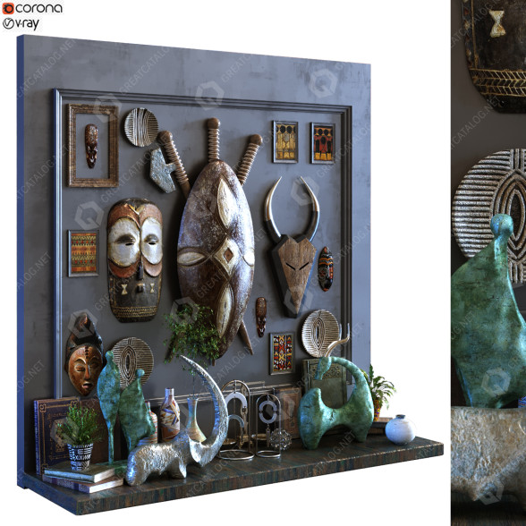 Декор Set 099 Africa Art Style 3D модель