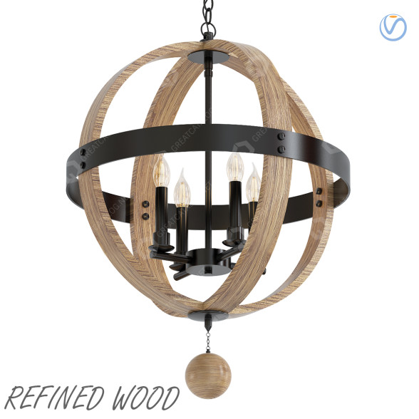Chandelier Shades of Light Refined Wood Globe 3D model