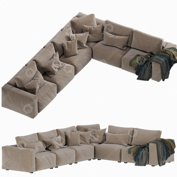 Диван Coco Republic The Soren Large 3D модель