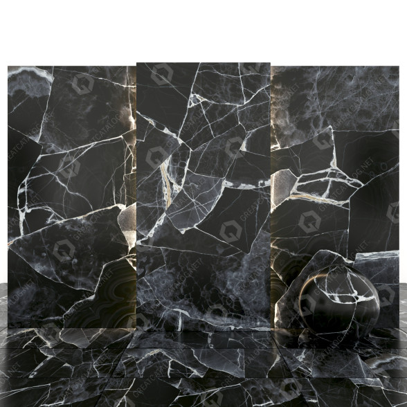 Tile Black Marble 04 3D model