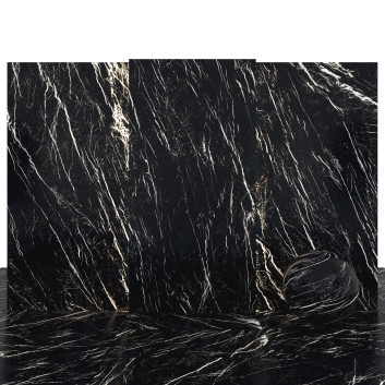 Tile Deep Black Marble 01