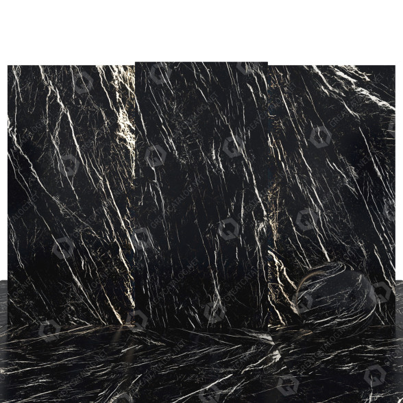 Tile Deep Black Marble 01 3D model