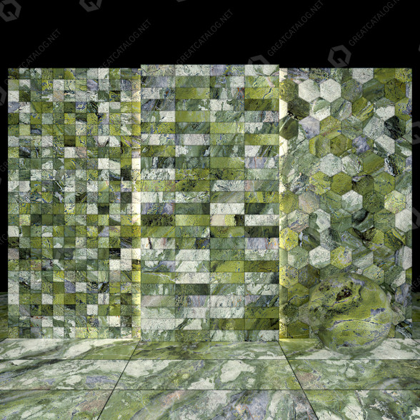 Tile Brilliant Green Marble 01 3D model
