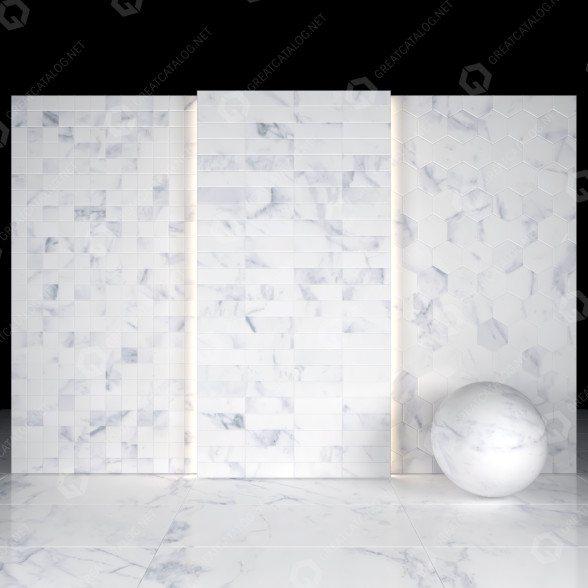 Плитка Antique Carrara White 03 3D модель
