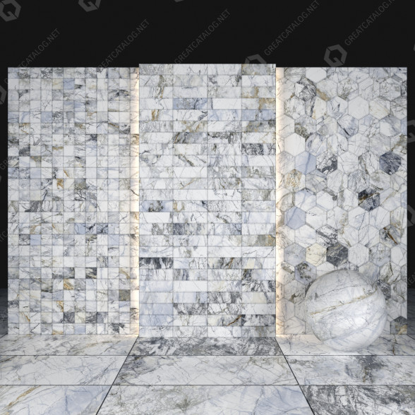 Tile Supreme White Marble 3D model