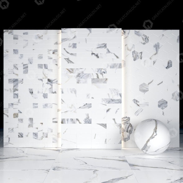 Tile Kritios White Marble 01 3D model