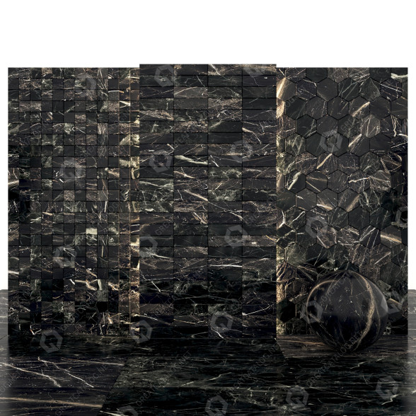 Tile Laurent Black Marble 3D model