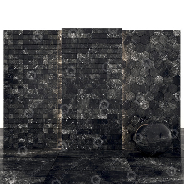 Плитка Argille Antracita Marble 01 3D модель