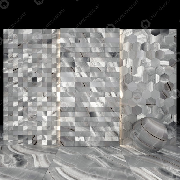Tile Caramel Gray Marble 3D model