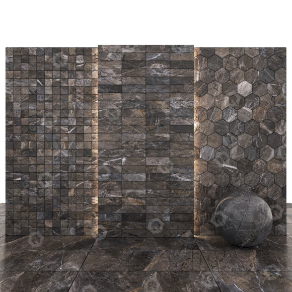 Плитка Alanya Dark Marble 3D модель