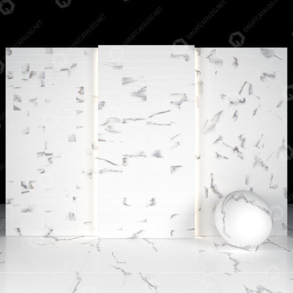 Плитка Alabama White Marble 3D модель
