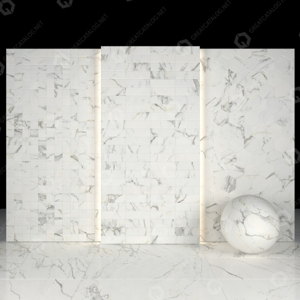 Плитка White Calacatta 09 3D модель
