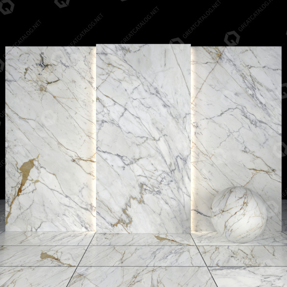 Плитка Golden white marble 3D модель