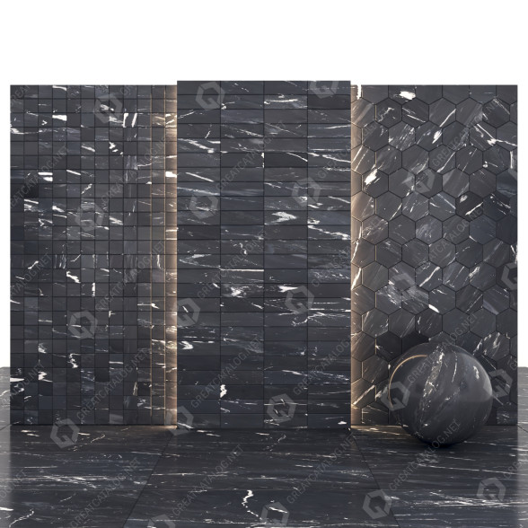 Плитка Marine Black Marble 3D модель