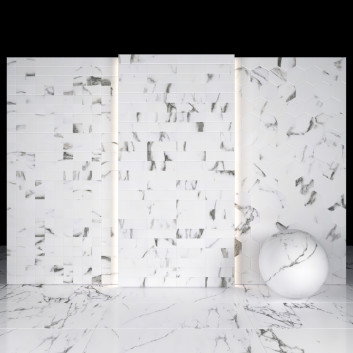Плитка Flow White Marble 03