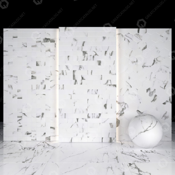Плитка Flow White Marble 03 3D модель