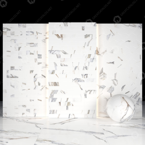 Tile Kritios White Marble 02 3D model